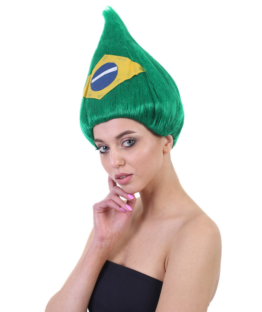 Wigs2youハロウィンパーティープレミアムレディースH-1881 着けやすい 非常に快適 ブラジル国旗トロールウィッグ