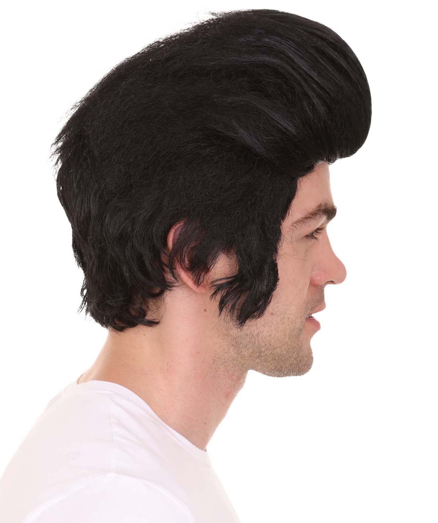 Wigs2you ハロウィンパーティ プレミアムメンズ エルビスキングブラックカラーウィッグ H-319