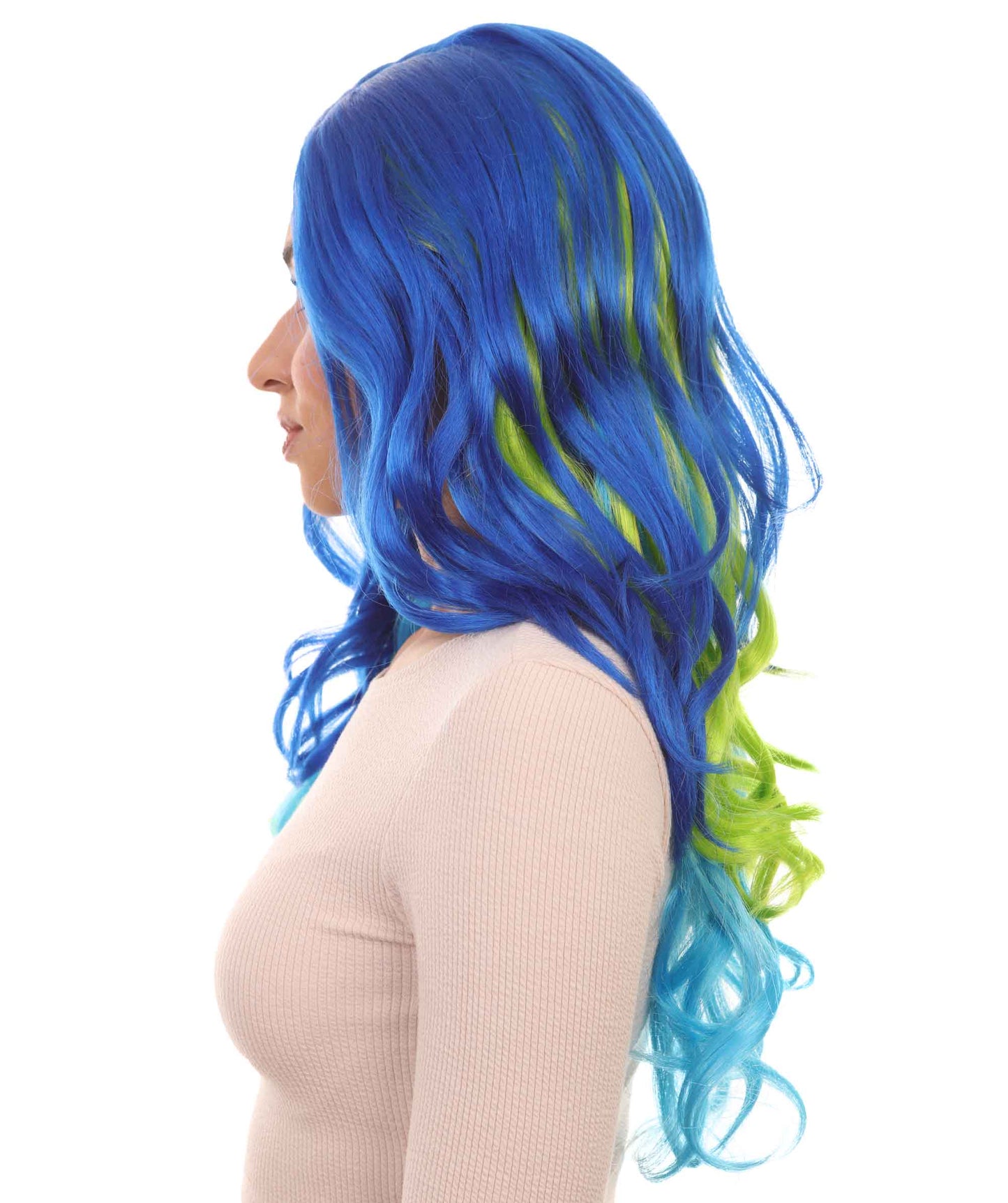 Wigs2youハロウィンパーティープレミアムレディースH-1974 美しい見た目のツートーンロングウェービーウィッグ