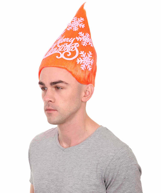 男性用 オレンジ クリスマスツリー トロール ウィッグ H-2472 ハロウィンパーティー に最適