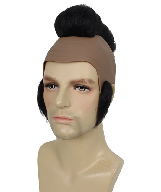 メンズ H-6073 タフブラックガイ T モヒカンウィッグ ハロウィンに最適 難燃性合成繊維