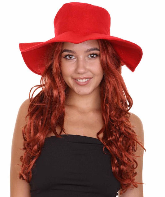 ハロウィンパーティプレミアム H-5236 レディース コスプレ魔女の長い茶色のウィッグ帽子付き