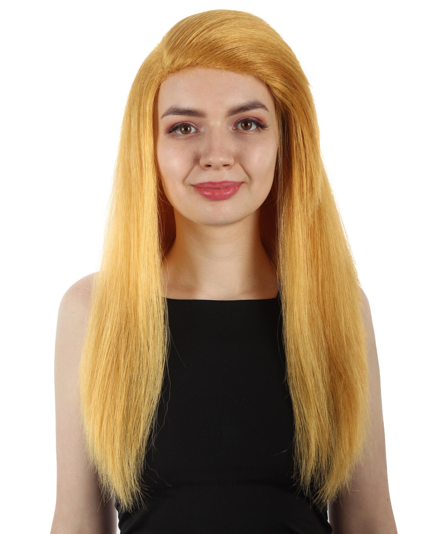 女性用ロングストレートサイドパートコスプレウィッグ ゴールド H-5220_6 ファンシースタイル プレミアムハロウィンパーティーウィッグコレクション