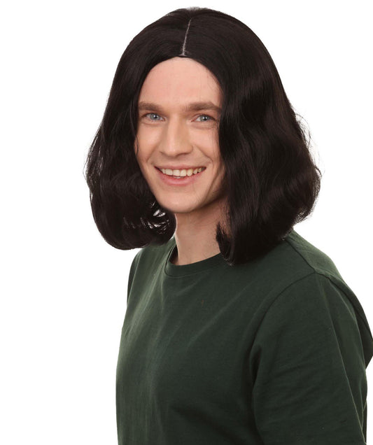 ハロウィンパーティー プレミアム 男性用 H-2249 ブラック ウェービー ウィッグ