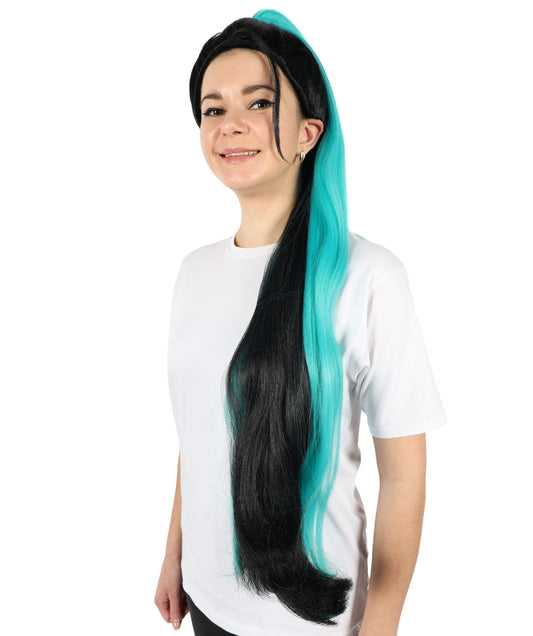 Wigs2you 大人女性 H-6877 LOL KDA The Baddest Kai'Sa コスプレウィッグ ロングポニーテール ハロウィンパーティーコスチュームウィッグ ハロウィンやテーマパーティーに最適 調節可能で快適なフィット感