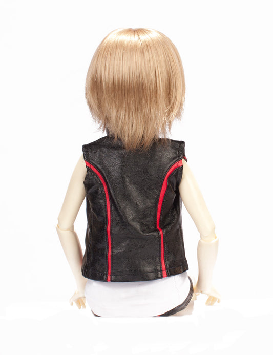 シンプルなストレートヘアスタイルのショートヘアスタイルの人形のウィッグ W-714 ライトブロンド スリックで滑らかな新鮮さ