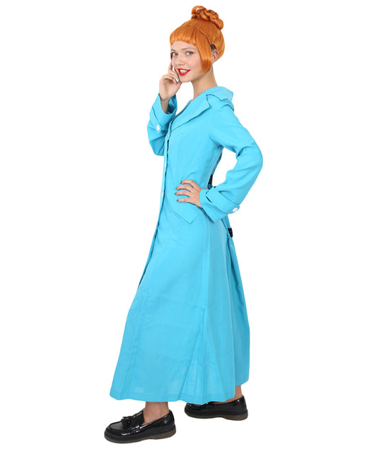 女性用 JCP-061 アンチヴィラン スパイ トレンチコート プレミアム ハロウィン ブルー コスプレ コスチューム