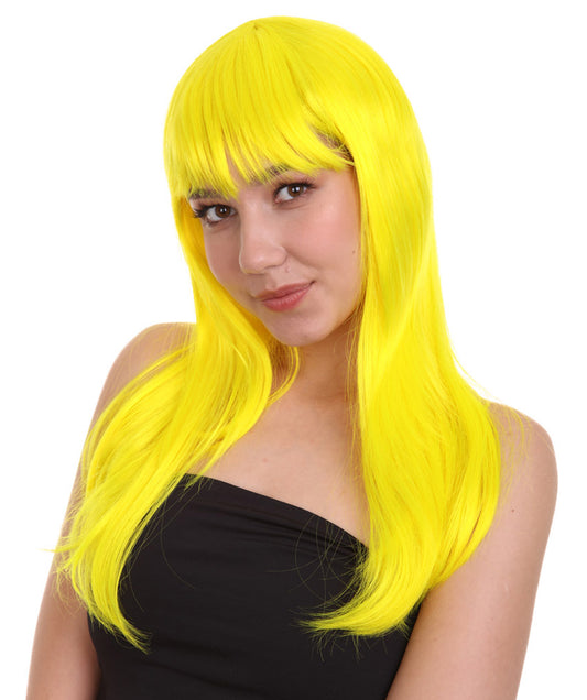 Wigs2you ハロウィンパーティープレミアムレディース H-1068 とても快適なグラマーグリーンウィッグ ネオンイエローカラー