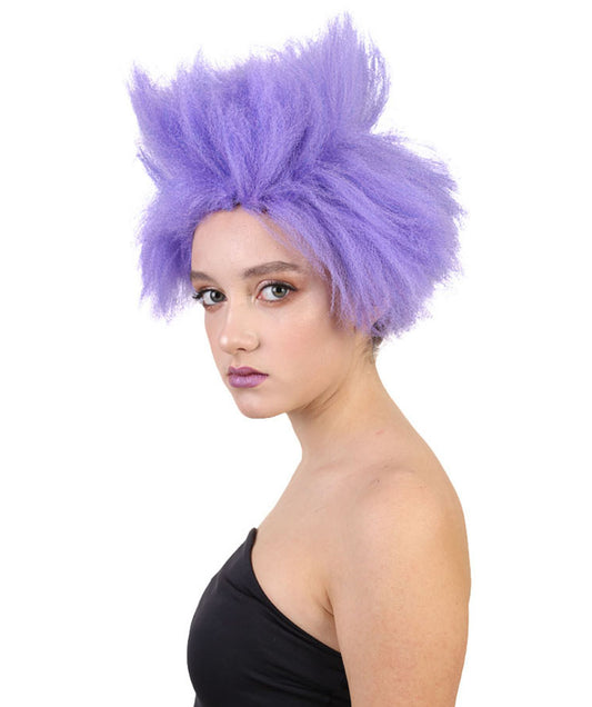 凶悪な黄色のユニセックスのかつら|紫のテレビ/映画党構えの姿勢想像コスプレ・ハロウィンかつら|割増空気を通すCaplessなキャップH-436