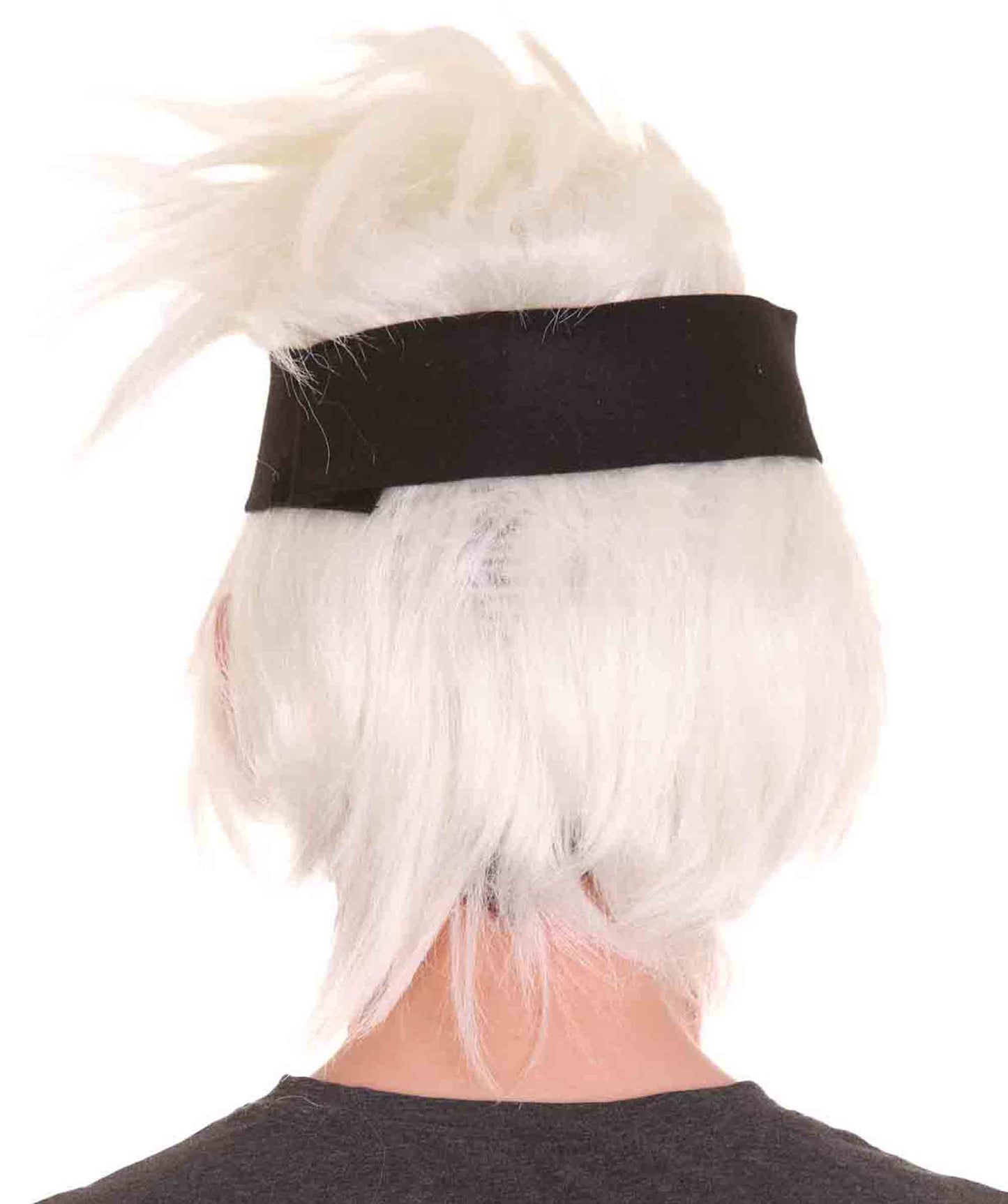 ハロウィンパーティ プレミアムメンズ H-5542 スパイクホワイト コスプレウィッグ ヘッドバンド付き 合成繊維の髪