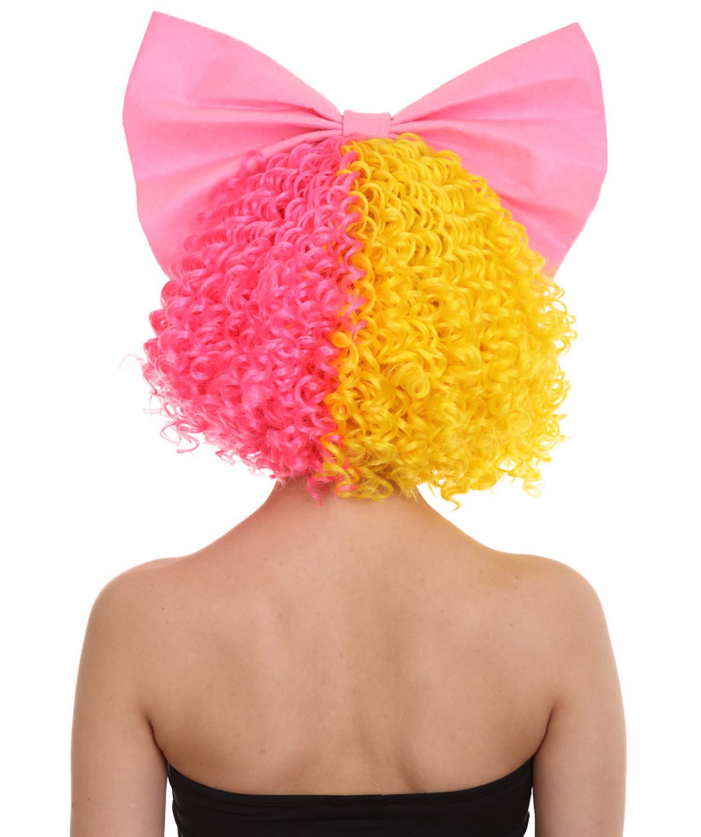 Wigs2you ハロウィンパーティープレミアムレディース H-1832 華やかに見えるオーストラリアンシンガーシア カーリーウィッグ ピンクリボン付き