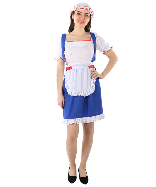 大人用ウィメンズ JCO-286 陽気なドール ストーリーブック&フェアリーテイルのコスチューム ブルー&ホワイトのコスプレコスチューム