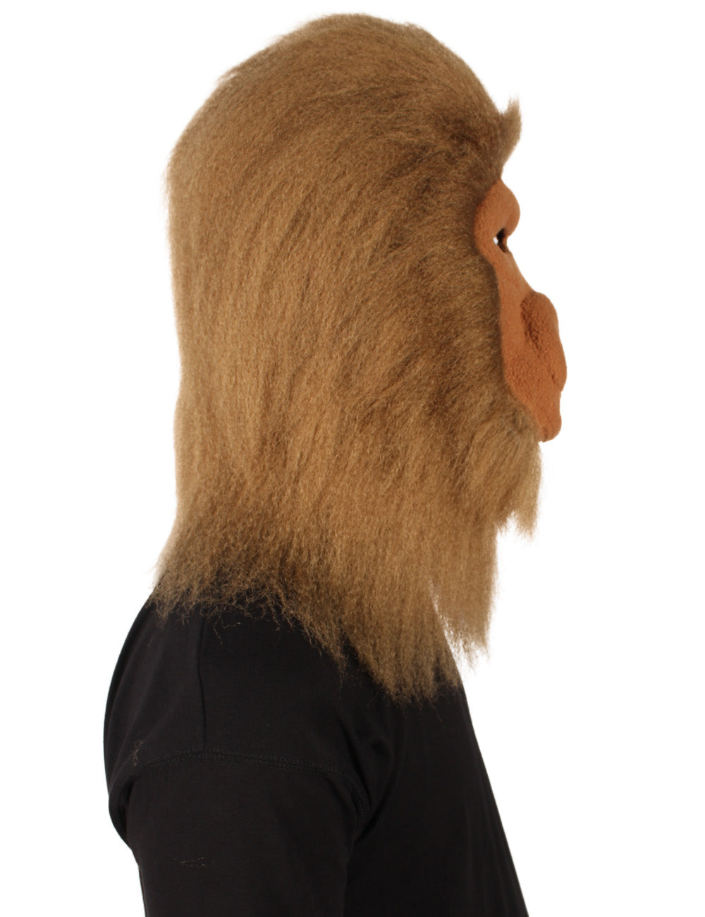 ハロウィンパーティープレミアムメンズ H-5646-LBR ヘアリーユニセックスエイプマスクのみ ライトブラウン 軟らかい合成繊維