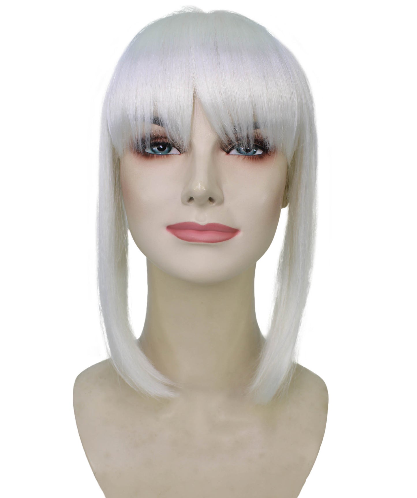 女性用 H-6001 ショート&ローウェーブ ポニーテールウィッグ コスプレに最適 難燃性合成繊維