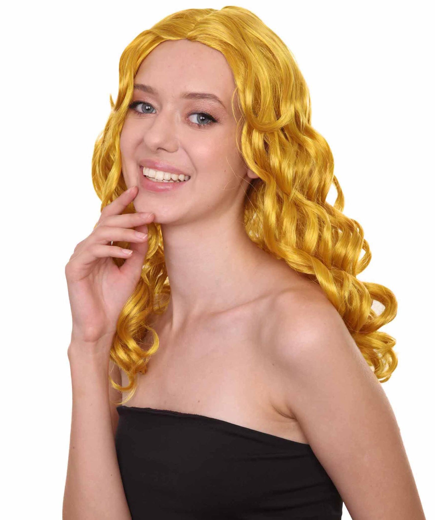Wigs2you ハロウィンパーティー プレミアム レディース H-1105 とっても着け心地の良いアリスウィッグ 鏡の国のアリス ゴールドカラー