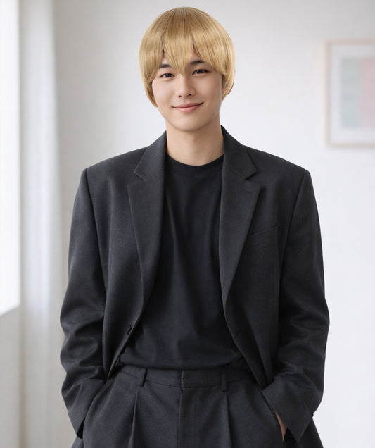 Wigs2you C-123 メンズショートブロンドウィッグ – 11インチ耐熱人工毛(コスプレ、ファッション、普段使いのスタイリングに最適)