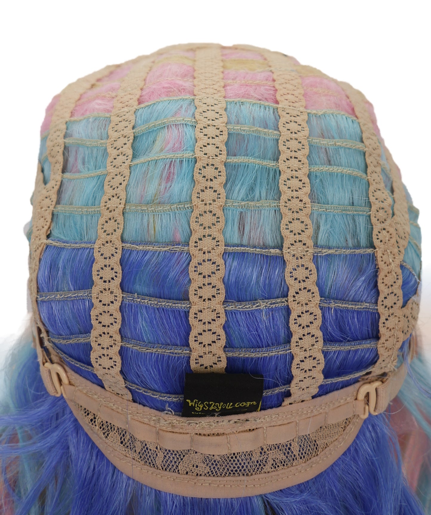 Wigs2you C-128 女性用ショートカーリーロリータウィッグ - 13インチ ホワイト合成ウィッグ、パステルチップ&スタンダードキャップ付き