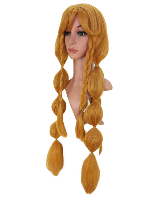 Wigs2you C-142 女性用ゴールデンロングブレイドウィッグ - 35インチ耐熱合成毛、コスプレ、アニメ、ファッションスタイルに最適