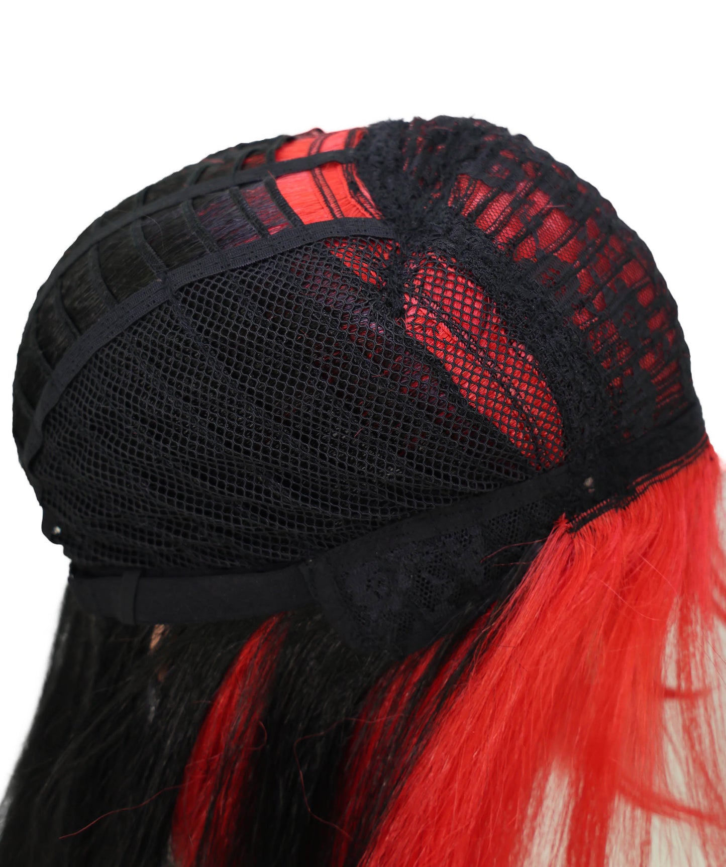 Wigs2you C-145 赤と黒のキツネ耳コスプレウィッグ – 21インチ、耐熱性合成毛、キャップレスデザイン、女性用
