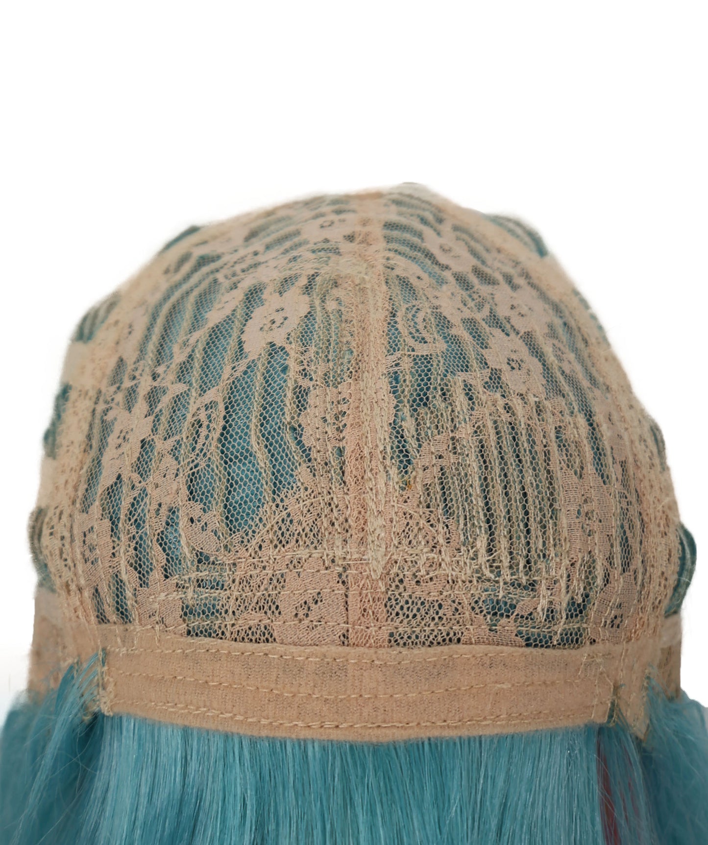 Wigs2you C-172 コスプレウィッグ レディース アクアブルー&ピンク ロング ストレート 35インチ フルウィッグ 耐熱ファイバー ツートンカラー アニメ風 ハロウィン 仮装 イベント パーティー