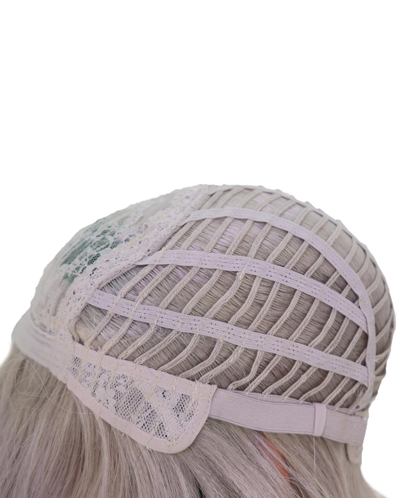 Wigs2you C-186 女性用コスプレウィッグ、グレーとグリーン、ロングストレート、約56cm、フルウィッグ、耐熱ファイバー、キャップレス、アニメスタイル、ハロウィン、コスチュームパーティー、イベント、ステージパフォーマンス、写真撮影、パーティー用。