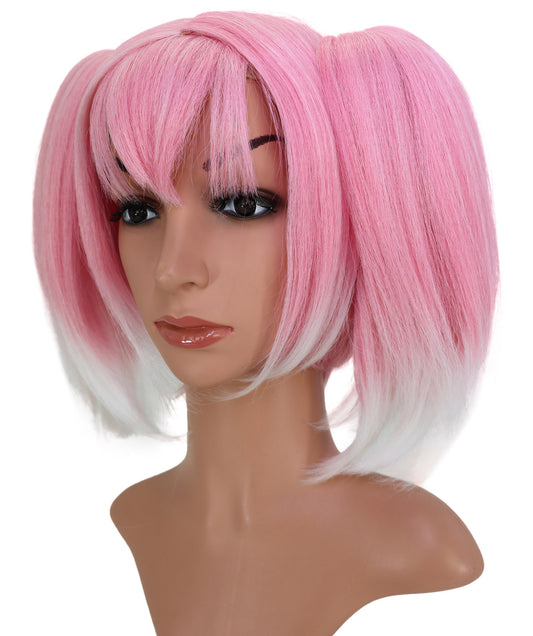 Wigs2you C-193 コスプレウィッグ ピンク ツインテール 12インチ キャップレス アニメ風 耐熱合成繊維 女性用 ハロウィン コスプレ
