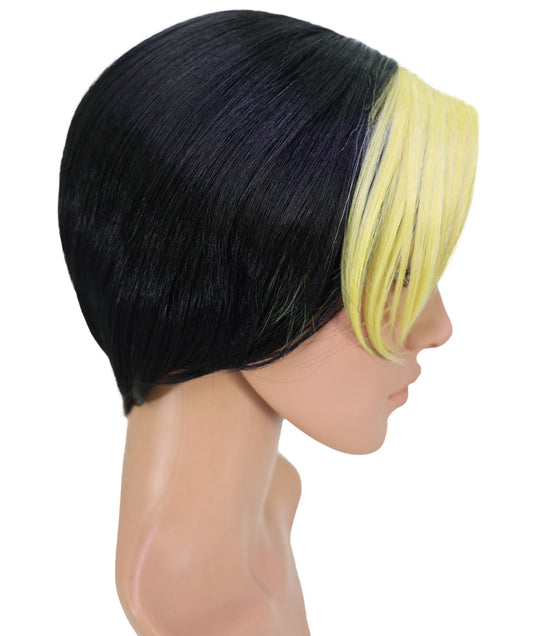Wigs2you C-196 コスプレウィッグ ゴールデンブロンド×ブラック ショート 11インチ キャップレス アニメ風 耐熱合成繊維 男性用 コスプレ