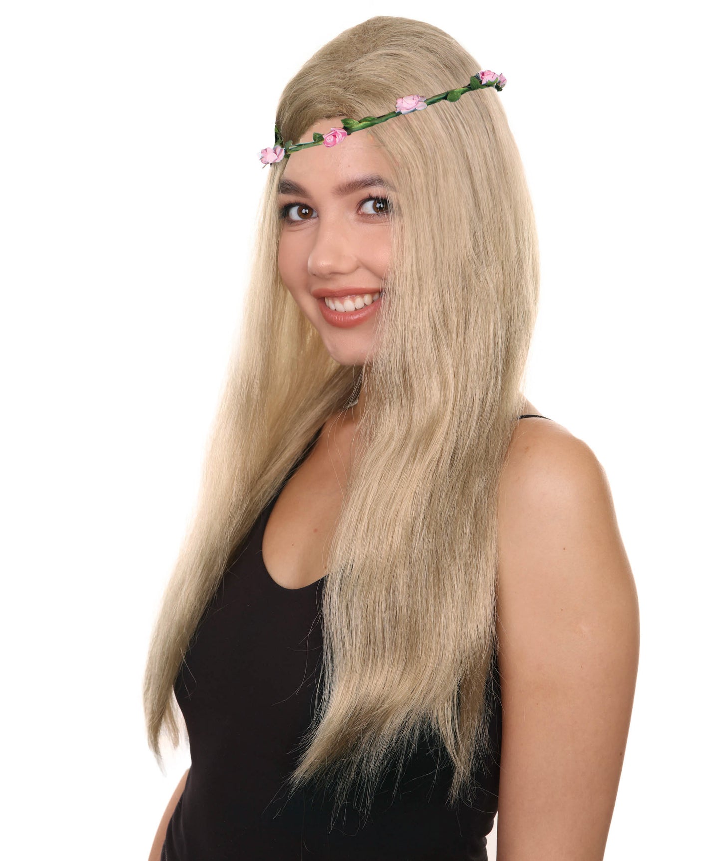 ハロウィンパーティープレミアム レディース H-5264 ビッグキャットアクティビストロングヒッピー ウィッグ ブロンド