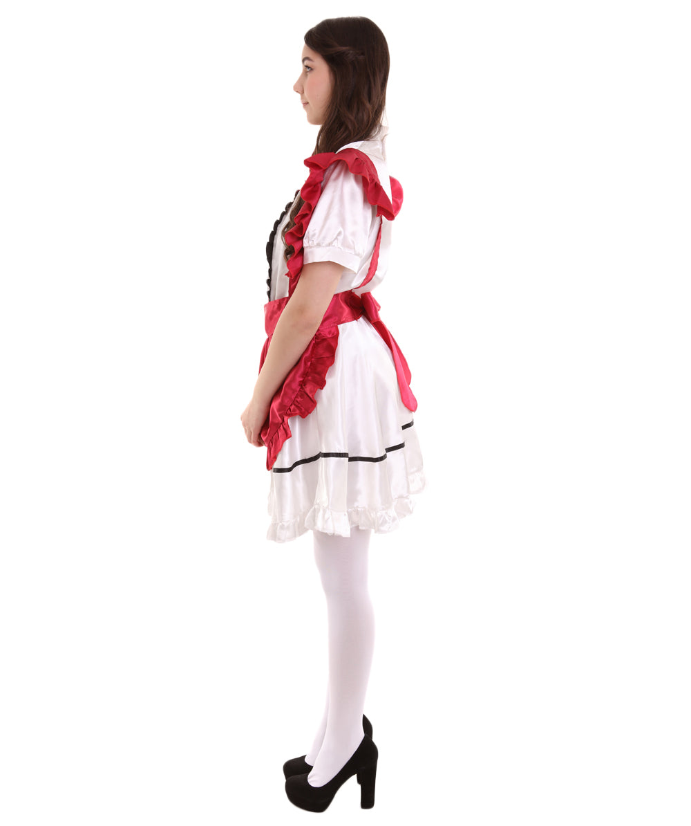 女性用 JCO-326_17 アニメ コスプレ フレンチメイド ファンシー ドレス ダークレッド コスプレ コスチューム