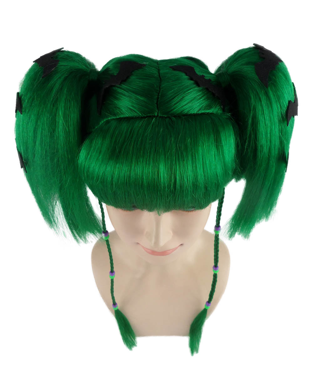 Wigs2you ハロウィンパーティープレミアム レディース H-701 バットエンジェルウィッグ ダークグリーン色