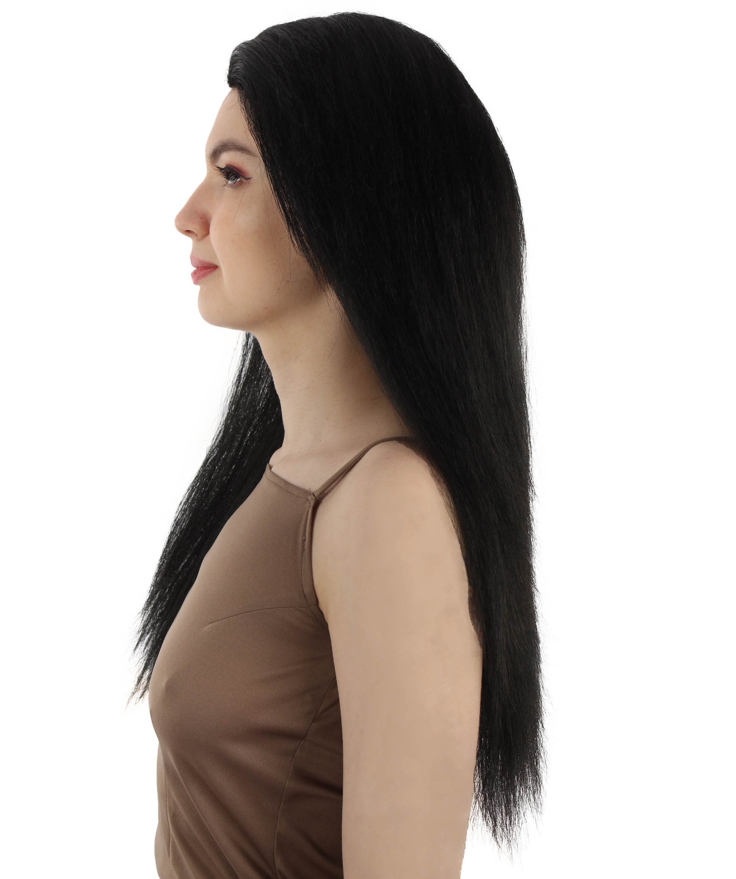 女性用ロングストレートサイドパートコスプレウィッグ ブラック H-5220_14 ファンシースタイル プレミアムハロウィンパーティーウィッグコレクション