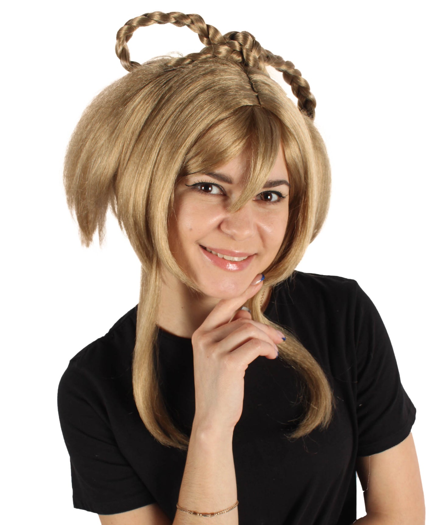Wigs2you H-6921 アクションロールプレイングゲームキャラクター用ショートコスプレブロンドウィッグ I ハロウィンに最適 I 難燃性合成繊維