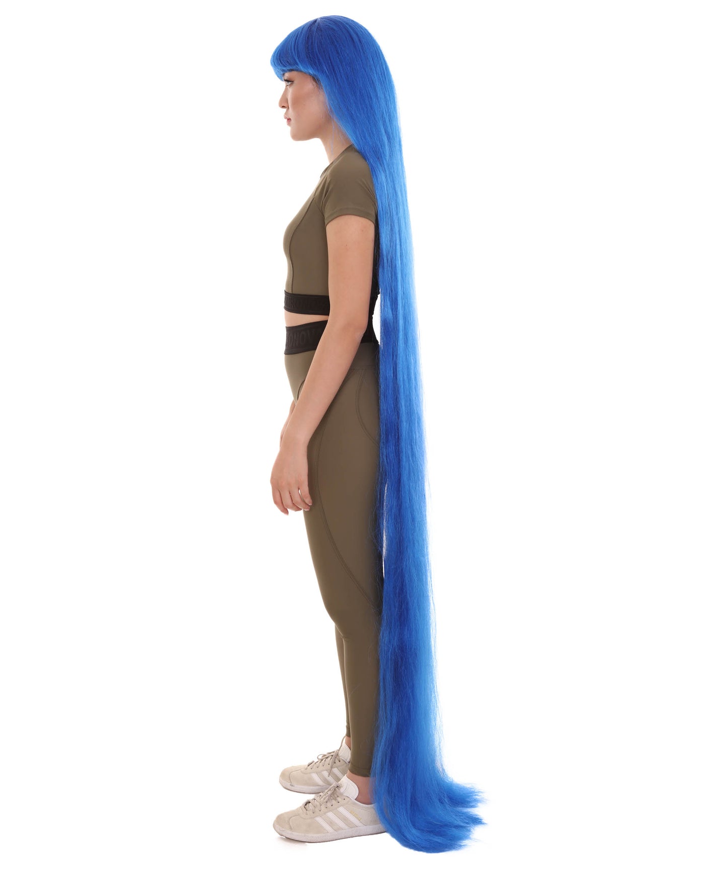 70エクストラロングダークブルー女性用ウィッグコレクション H-3257 華やかなハロウィンウィッグ プレミアム通気性のあるキャップレスキャップ