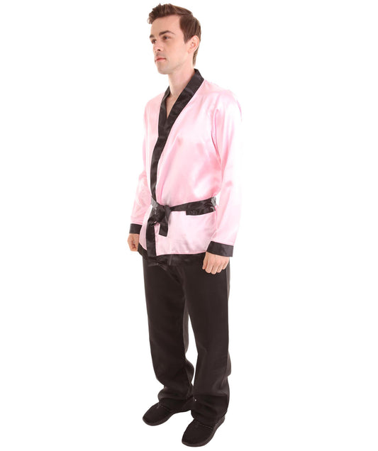 大人用メンズ JCO-267_3 贅沢な独身者 ピンクサテン スモーキングジャケット コスプレ衣装