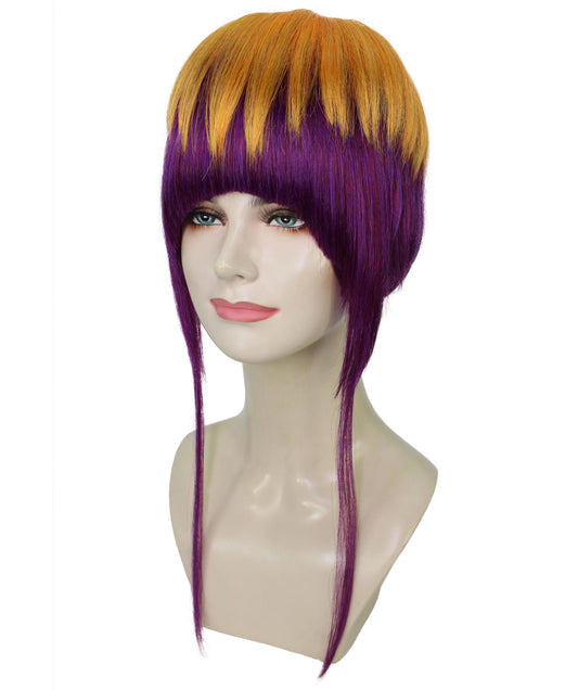 女性用 H-5961 コスプレ カラフル ウィッグ 合成繊維 キャップレス キャップ ハロウィンに最適