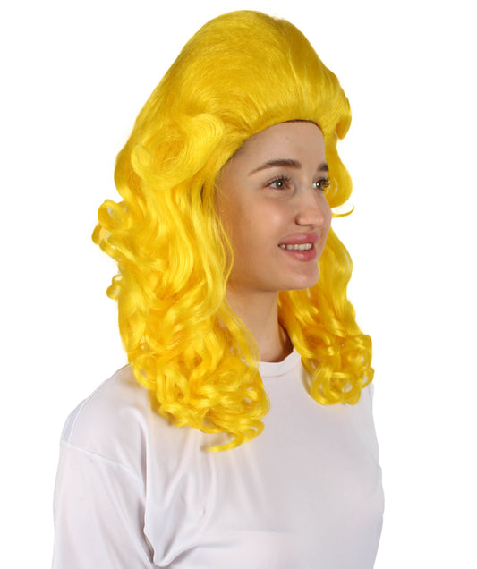 女性用トロールロングカーリーウィッグ イエロー H-5247_YL ファンシースタイル プレミアムハロウィンパーティーウィッグコレクション