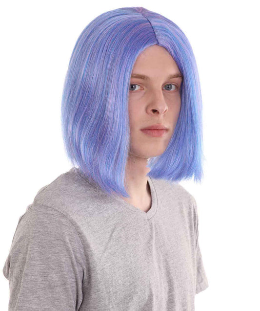 男性用 H-1549 モンスターアニメ ウィッグ パープル コスプレ プレミアム通気性キャップレスキャップ