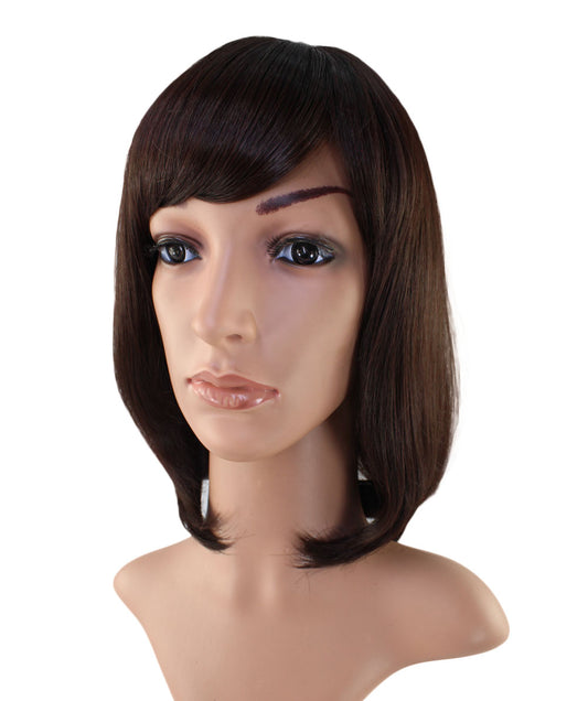 耐熱商品 | ミディアムウィッグ | 手触りのいいストレート+毛先の内巻きでキュートに | ウィッグネット付き W-546