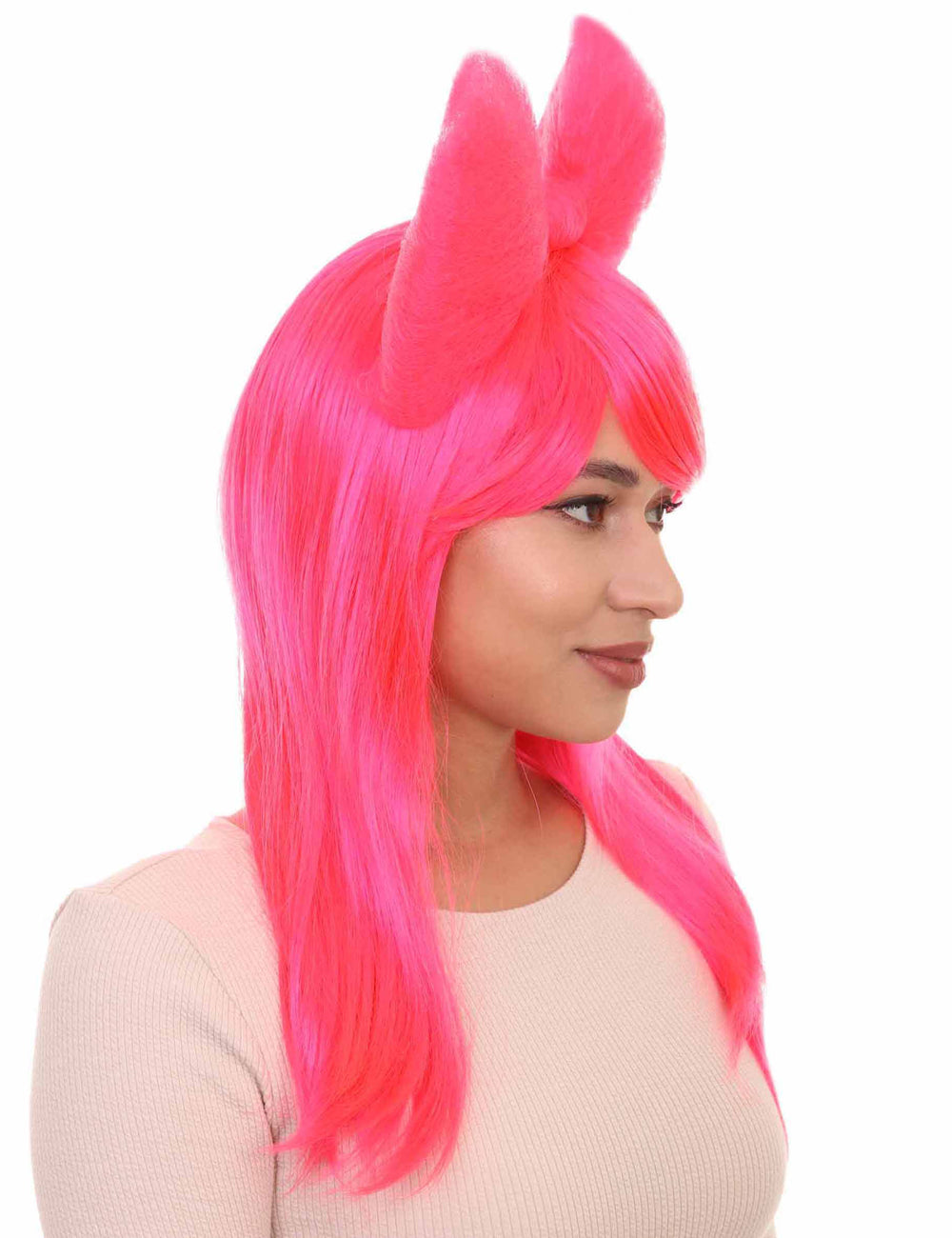 Wigs2you ハロウィンパーティープレミアムレディース H-1606 着用が簡単 とても快適 ネオンピンク ロング バタフライウィッグ