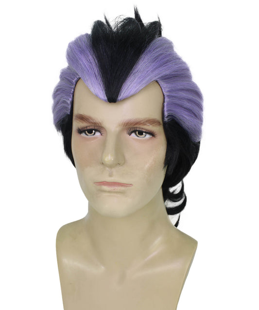 メンズ H-6108 保護アニメキャラクター紫黒スパイキーかつらハロウィンに最適難燃性合成繊維