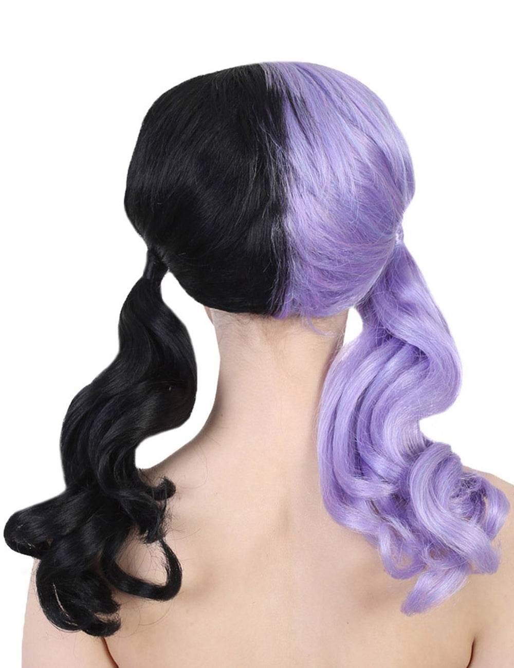 Wigs2you ハロウィン パーティー プレミアム レディース H-1444 簡単に着用でき 快適なフィット感の独占コスプレウィッグ メラニー パープルとブラックの波状スタイル