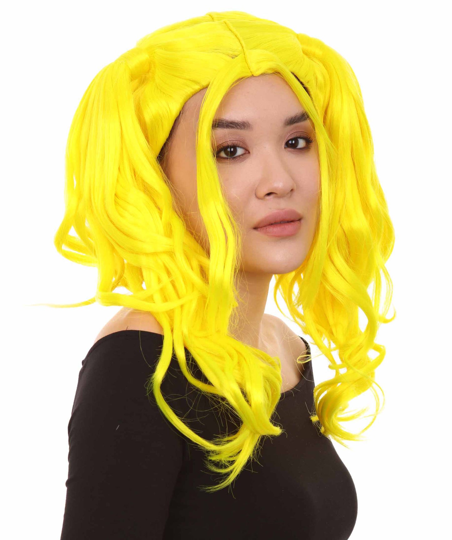 Wigs2you ハロウィンパーティー プレミアム レディース H-739 ドリー ピグテール ウィッグ ネオンイエロー色