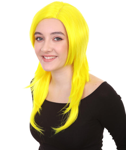Wigs2you ハロウィンパーティープレミアム H-960 3レイヤーのパーティーガールウィッグ ネオンイエロー色