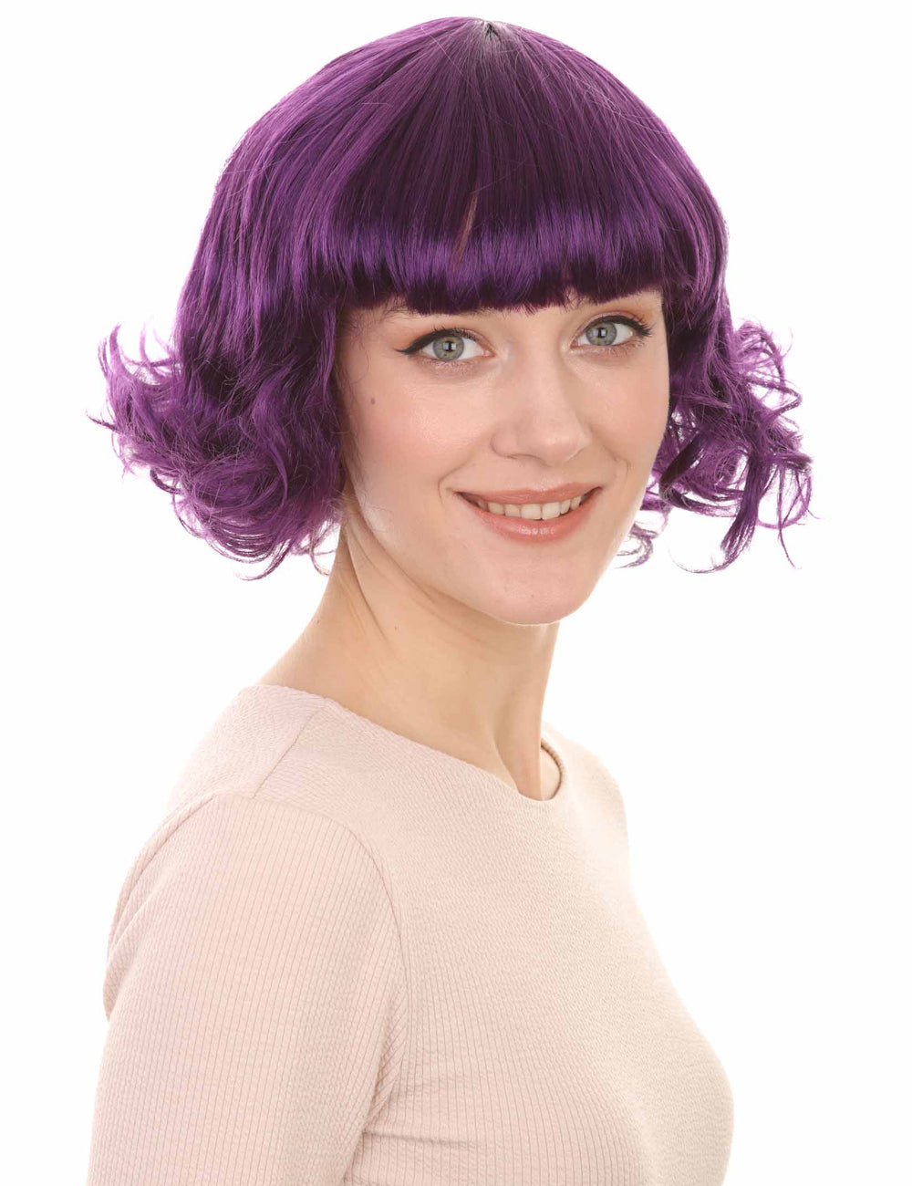 Wigs2you ハロウィン パーティー プレミアム レディース H-1357 着けやすい 快適なフィット感 カーニバル バイオレット ウェーブのかかったウィッグ