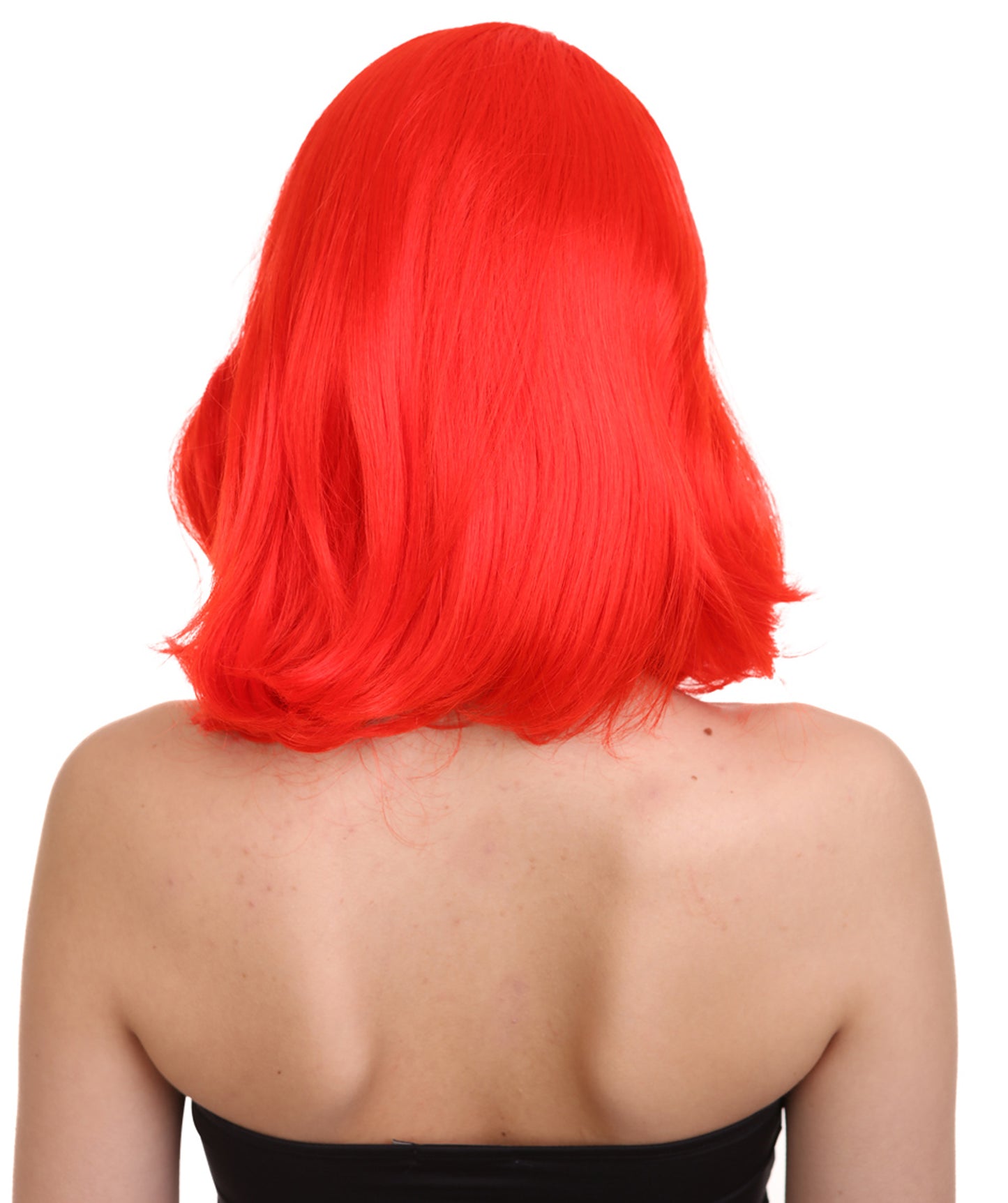Wigs2you ハロウィン パーティー プレミアム 簡単に着用できる H-1149 とても快適なネオンレッド カーリー レディ ウィッグ