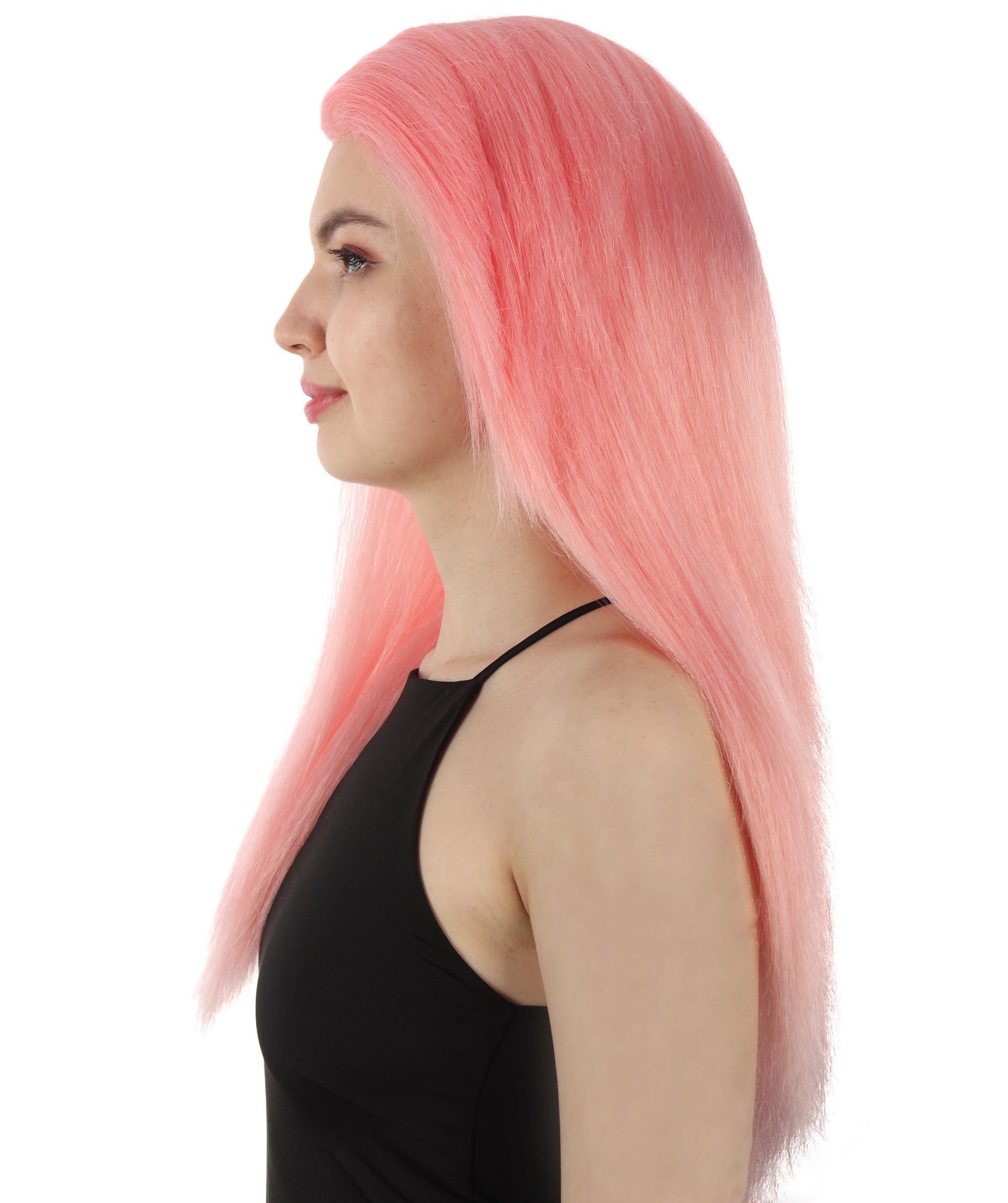 女性用ロングストレートサイドパートコスプレウィッグ ピンク H-5220_3 ファンシースタイル プレミアムハロウィンパーティーウィッグコレクション