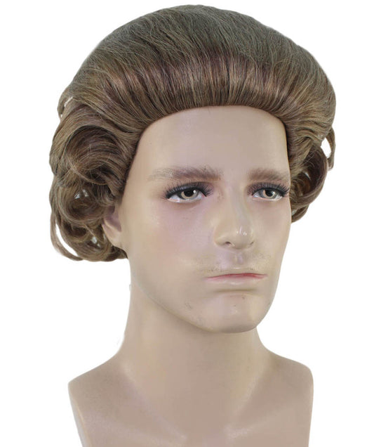 男性用コミックスーパーヒーローブラックレースブラウンウィッグ H-4317 プレミアム通気性キャップレスキャップ