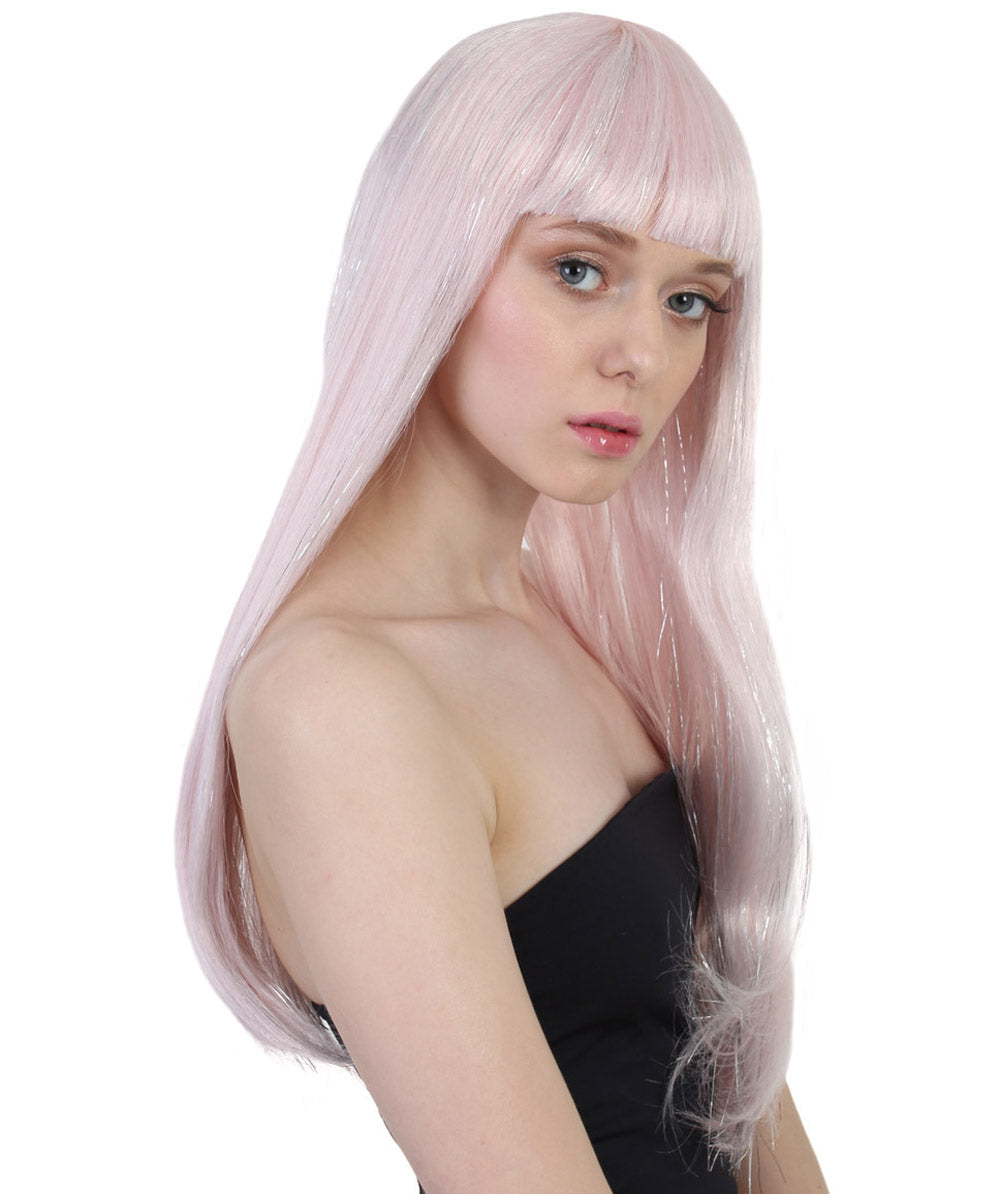 Wigs2you ハロウィンとパーティー プレミアム レディース H-487 ピンクとティンセル ピンク&シルバー ティンセルウィッグ