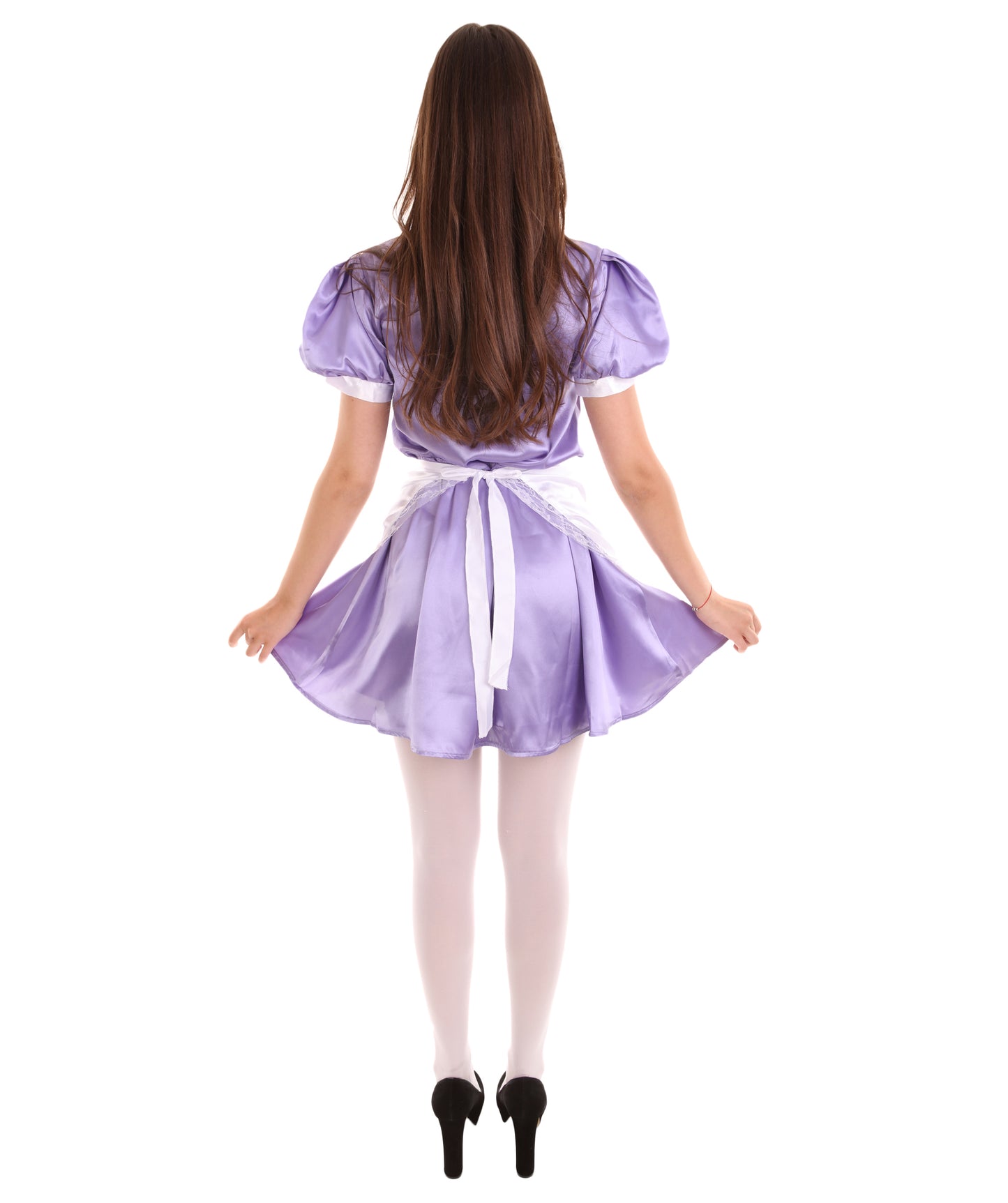 大人用女性の JCO-328_15 フレンチエプロンメイド制服 ミディアムパープル コスプレコスチューム