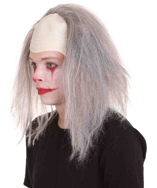 大人用ハーフボールド面白い男性用グレーウィッグ H-4926 ハロウィンにぴったり 軽量難燃性合成ファイバー